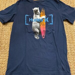 Hurley Big Boys Navy Blue Graphic Cotton T-Shirt Size XL